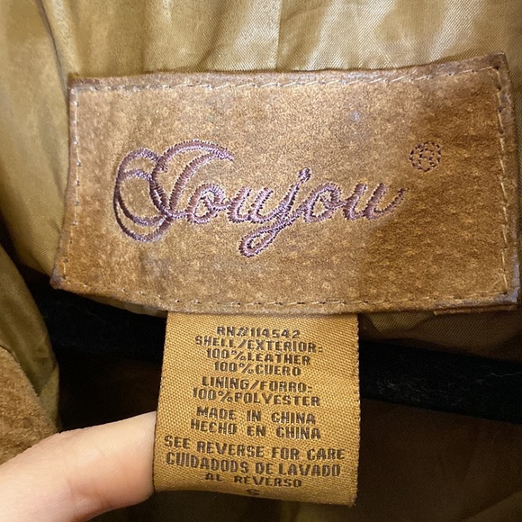 Womens Suede Moto Leather Jacket - Picture 5 of 6